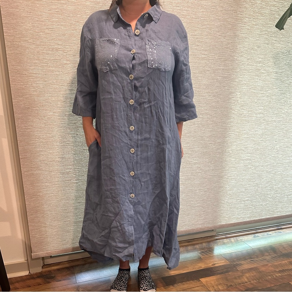 Button down maxi dress